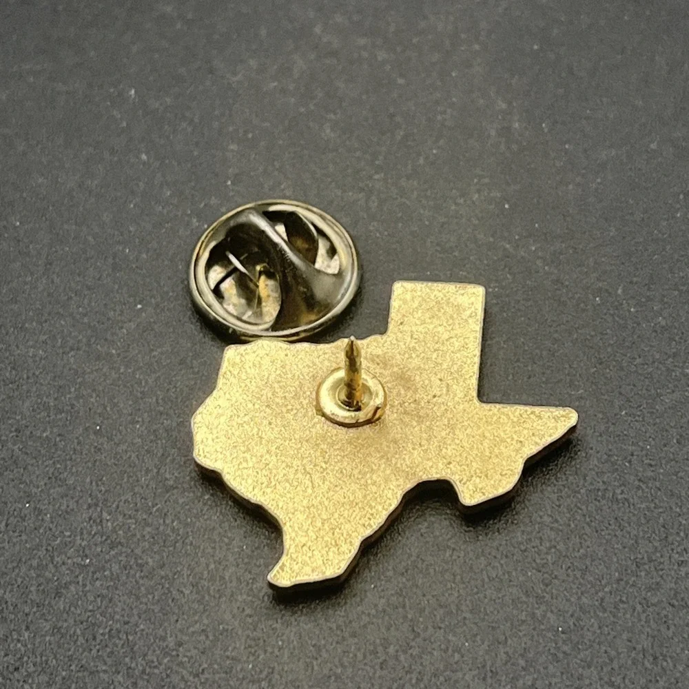 Houston Texas State Flag Outline Lapel Hat Pin Lone Star Souvenir Travel Enamel